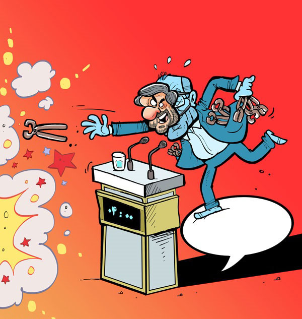 این هم احمدی&zwnj;نژاد مناظره&zwnj;های96! +کاریکاتور