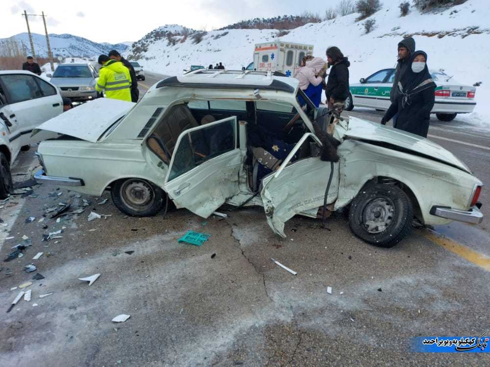 یک کشته و ۷ مصدوم در تصادف در محور یاسوج _ شیراز