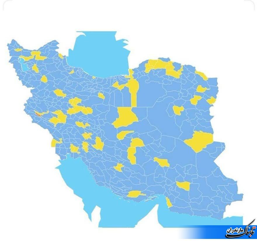 آخرین وضعیت رنگ&zwnj;بندی کرونایی شهرهای کشور+نقشه