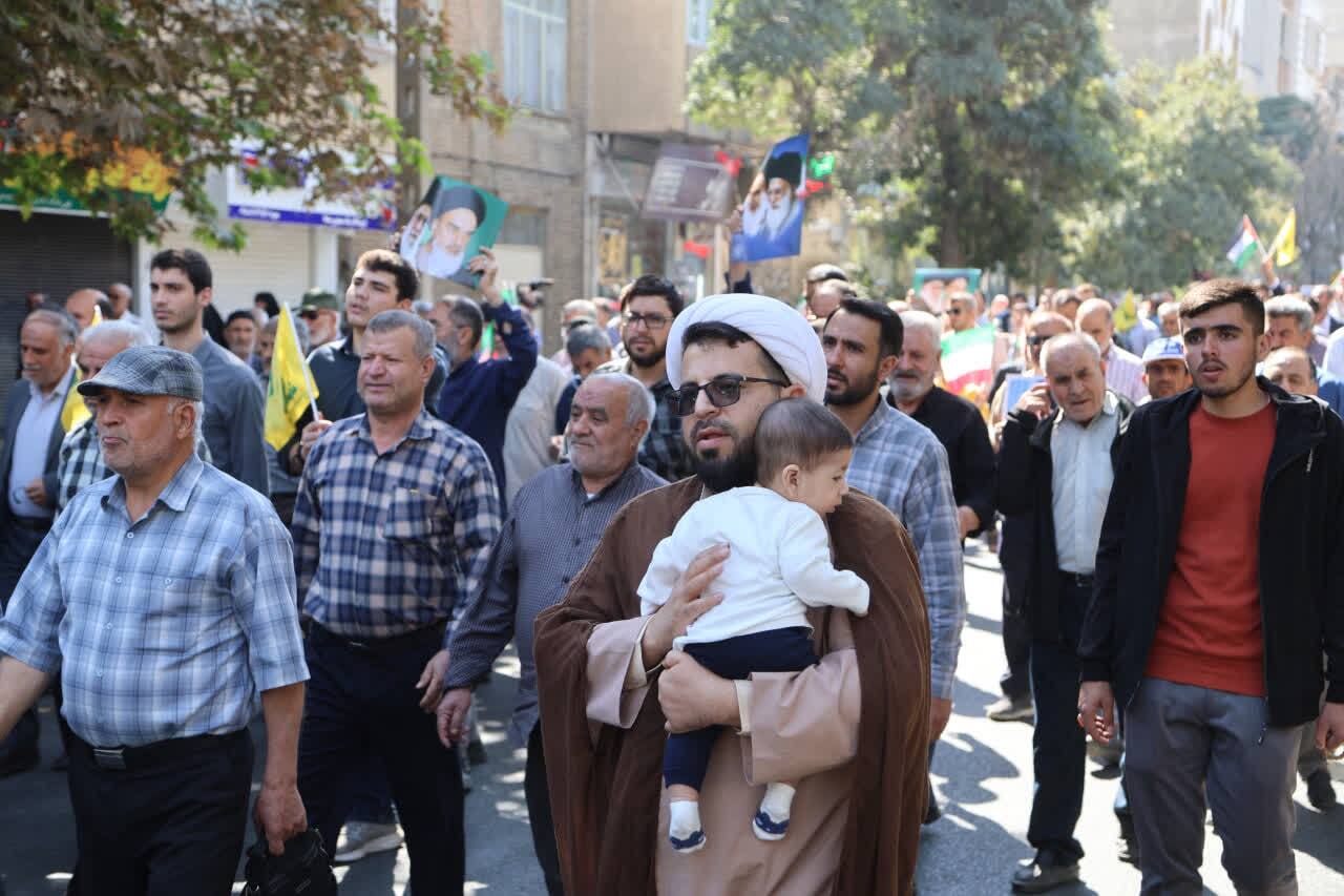 راهپیمایی &laquo;بشارت نصر&raquo; در حمایت از مردم غزه در همدان برگزار شد + عکس