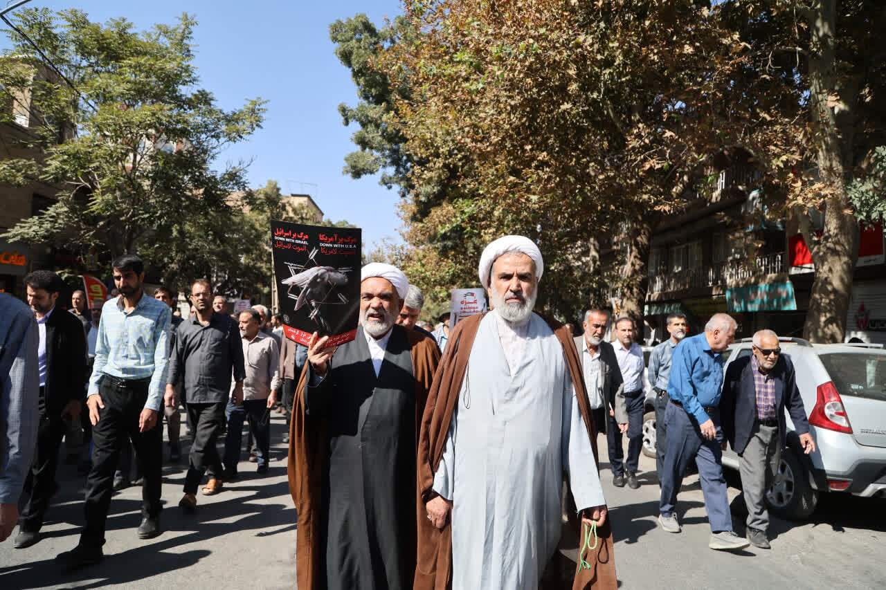 راهپیمایی &laquo;بشارت نصر&raquo; در حمایت از مردم غزه در همدان برگزار شد + عکس